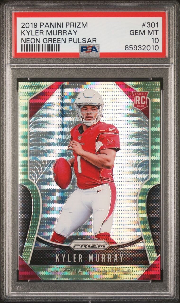 2019 PRIZM KYLER MURRAY ROOKIE NEON-GREEN PULSAR RC PSA 10 🔥CARDINALS Pop 28