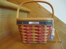 Longaberger Inaugural Basket Set with Lid 2001 patriotic *shipping included!*