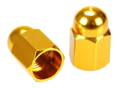 Felt Screw Mutter Nuts Alu Ventilkappen Gold 2x Autoventile Staubkappen ValveCap