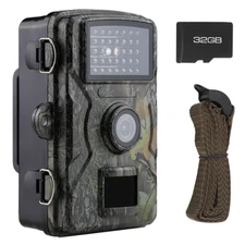 24MP Hunting Trail Camera 1080P Wildlife Waterproof Cam Night Vision 32GB Card