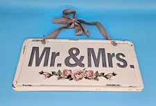 Mr & Mrs Cute Wedding Decor Unique License Plate Shabby Chic Farmhouse Rustic
