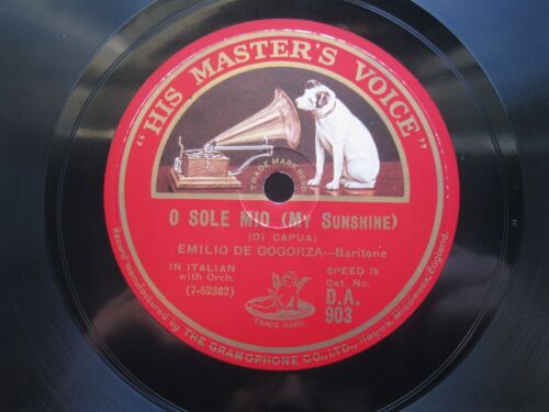 EMILIO DE GOGORZA 78 RPM O SOLE MIO / SANTA LUCIA 1928 UK HMV D.A.903 - Afbeelding 1 van 12