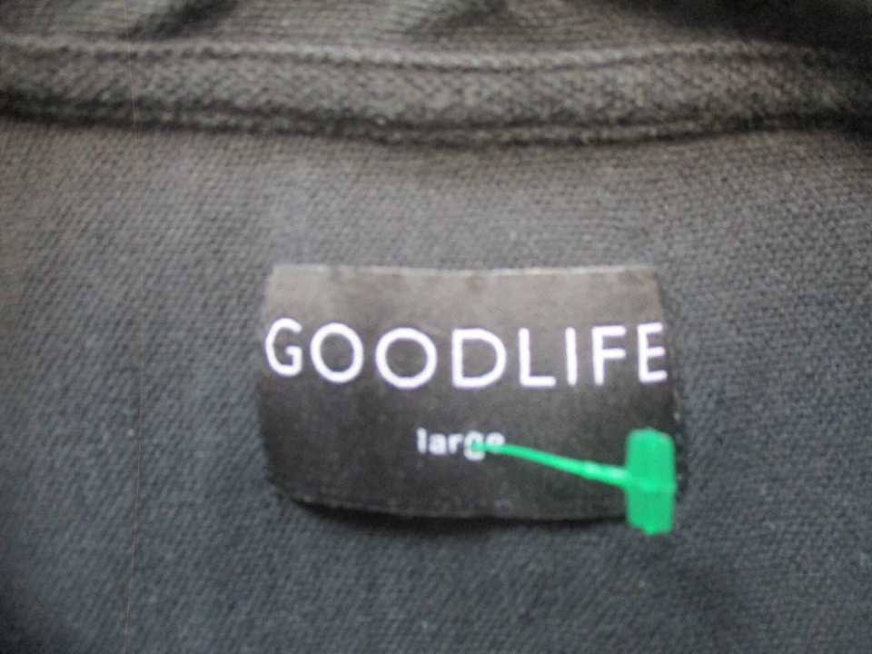 Camisa Goodlife Para Hombre Grande Negra Manga Corta Abotonada Adulto Informal Tejida Foto 4 de 4
