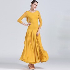 Latin Ballroom Dance Dress Modern Salsa Waltz Standard Long Dress C079 3 Colors