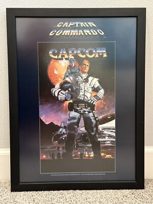 Captain Commando Poster 1989 CAPCOM by Marc Ericksen - Rare Framed Vintage Art