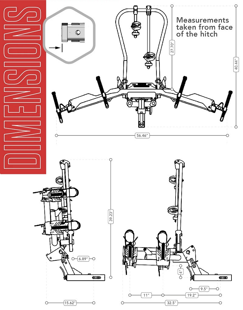 Hollywood Racks Destination E 2Bike Rack for EBikes/Bikes HR4500
