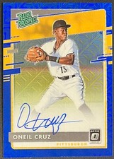 2020 DONRUSS OPTIC ONEIL CRUZ BLUE MOJO PRIZM RATED ROOKIE AUTO #64/99 PIRATES