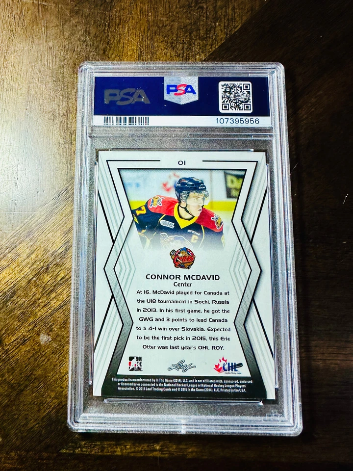 Connor Mcdavid RC 2014 PSA 10 novato #1 gema Foto 2 de 2
