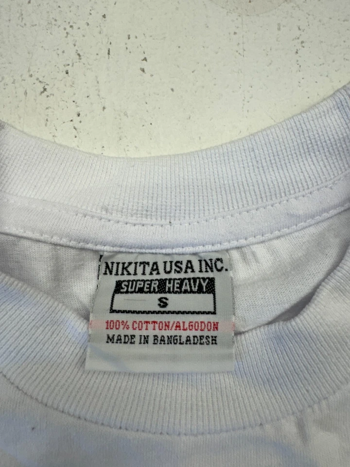 Nikita USA White Bad Bunny Most Wanted Tour Graphic Short Sleeve Adults Size S - Image 3 of 4