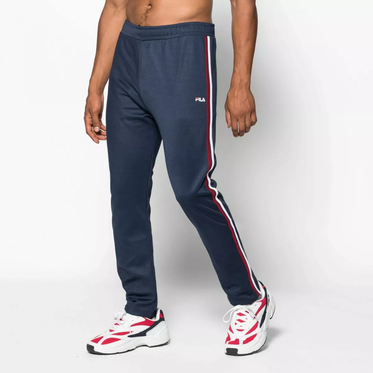 Fila Nolin Track Pants Dark Blue Red White Sportswear Active Wear Pants