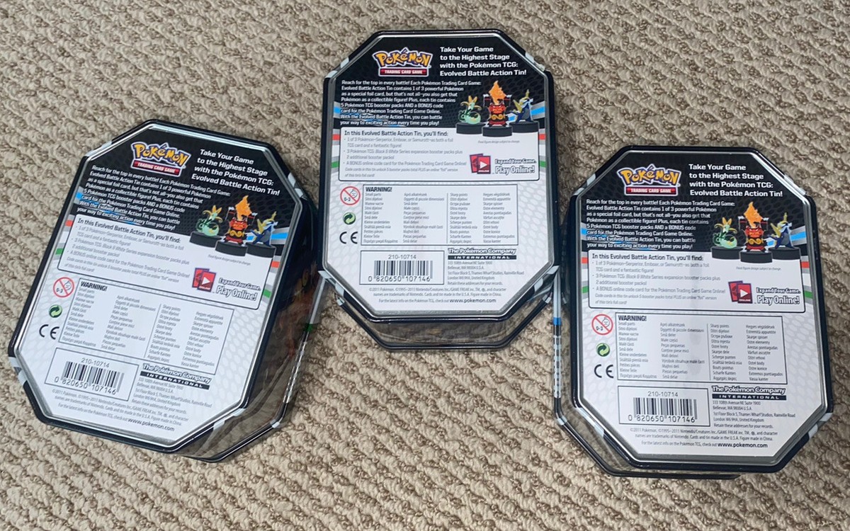 Pokémon TCG Black and White Card Game Battle Action Tin Only