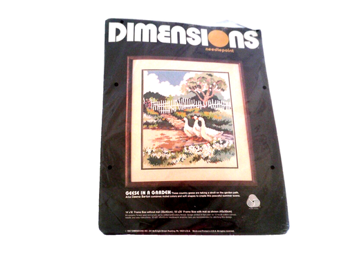 Vtg 1989 Dimensions Garden Geese Needlepoint Kit Small 5" X 5" #7119 NEW
