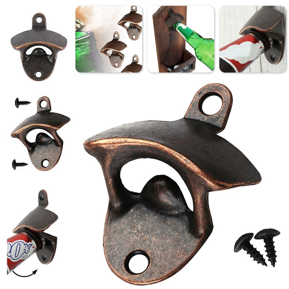 10 PCS Wall Mounted Beer Bottle Opener Zinc Alloy Soda Beer Wine Bottle