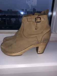 no 6 leather clog buckle boot