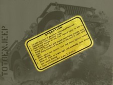 COLEMAN 1945 OPERATION LAMP DECAL. jeep willys dodge us ww2