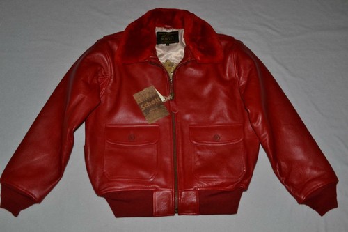 Blouson Perfecto SCHOTT NYC En Cuir D'agneau Rouge – Taille L/40 – Neuf Avec étiquettes