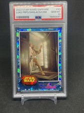 2022 Star Wars Chrome Sapphire 43 Luke Prepares to Swing Across Chasm PSA 10