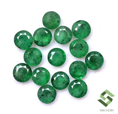 4 mm Natural Emerald Round Cut Lot 15 Pcs 3.80 CTS Untreated Loose Gemstones