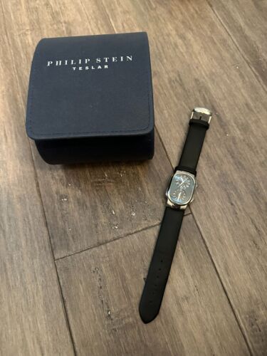 PHILIP STEIN TESLAR DUAL TIMEZONE Copper Wrist Watch Quartz Black Face and Dial - Picture 2 of 7