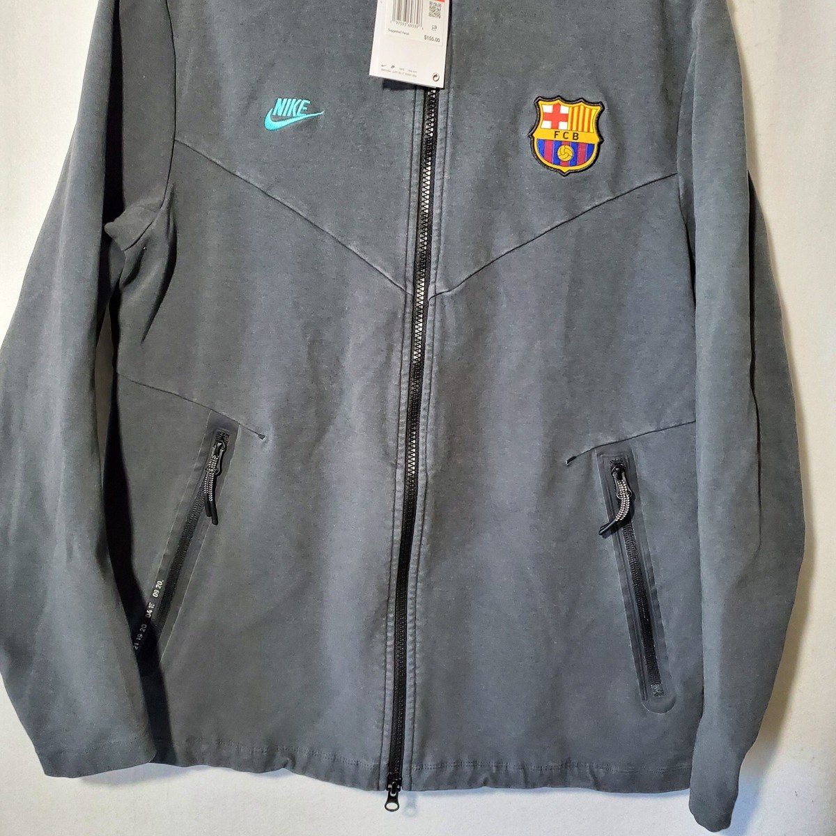 Barcelona Nike Tech Fleece Jacket Men's Large Grey Full Zip