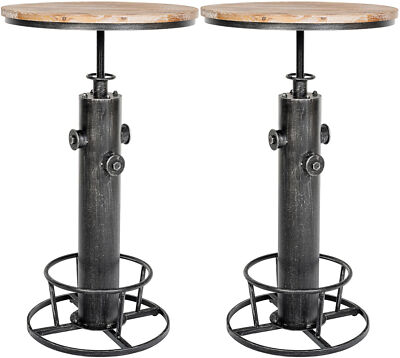 2er Set Stehtisch Ruhr Bartisch runde Tischplatte Industrial Style