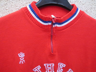 VINTAGE Maillot cycliste RATHELOT 80 Garde Républicaine France DAF shirt rouge L | UK