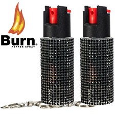 2 Pack Burn Pepper Spray 1/2oz Self Defense Police Strength Security Black