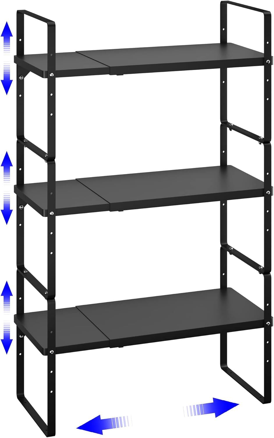 Expandable Cabinet Shelf Organizer, Stackable Large - D: 10.14