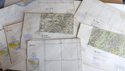 USAF Navigationskarten x 9 aus den 60er Jahren - Europa Nordafrika etc GNC ONC PC