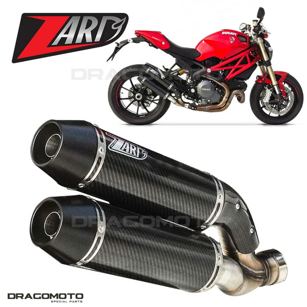 DUCATI MONSTER 1100 EVO 2011 2012 Auspuff ZARD OVERLAPPED Carbon