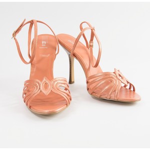 peach strappy heels