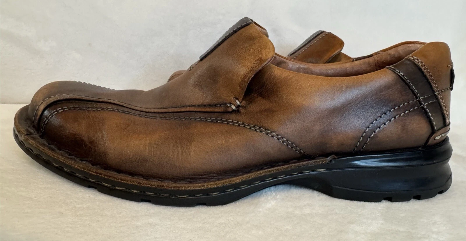 Mocassini Clarks da uomo Active Air in pelle marrone comodi taglia 10