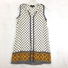 Naif Petite / Ivory Sleeveless Split Neck Semi-Sheer Tunic Shift Dress / Size PS