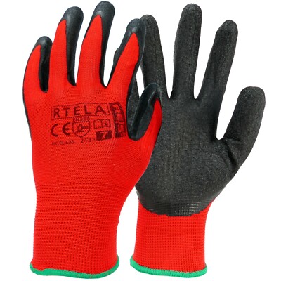 Arbeitshandschuhe 12 Paar Schutzhandschuhe Handschuhe Latex Rot Gr. 7 - 11 NEU