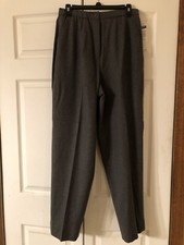 Pendleton Women's Fully Lined 100 Virgin Wool Classic Grey Pants Sz 12 NWT USA