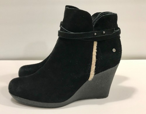 ugg black wedge bootie