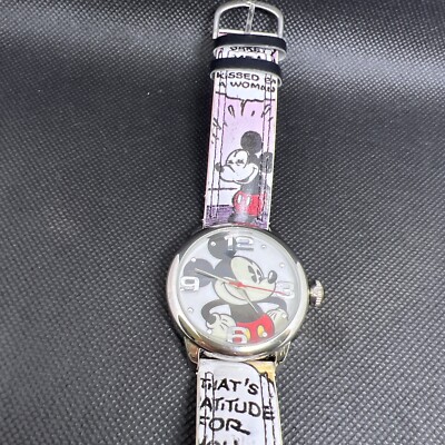 Купить disney mzb mens mickey watch black faux leather band  display picture 3