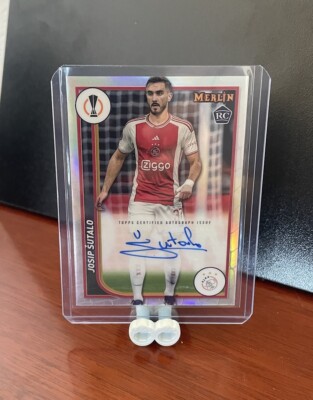 2023-24 Topps Merlin UEFA CC ROOKIE RC Josip Sutalo SP Refractor AUTO Ajax AFC