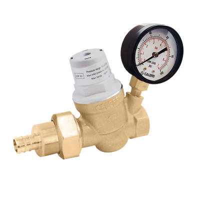 Caleffi 533851HA PresCal 3/4'' Pressure Reducing Valve with Gauge, PEX Expansion
