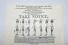 Poster General Washington TAKE NOTICE recruitment poster each Z3277