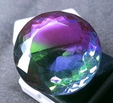 Natural Large Size Tourmaline Bi-Color Round Cut Certified 92.40 Ct Gemstone