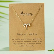 New Fashion Gold 12 Horoscope Signs Aries Necklace Pendant Chain
