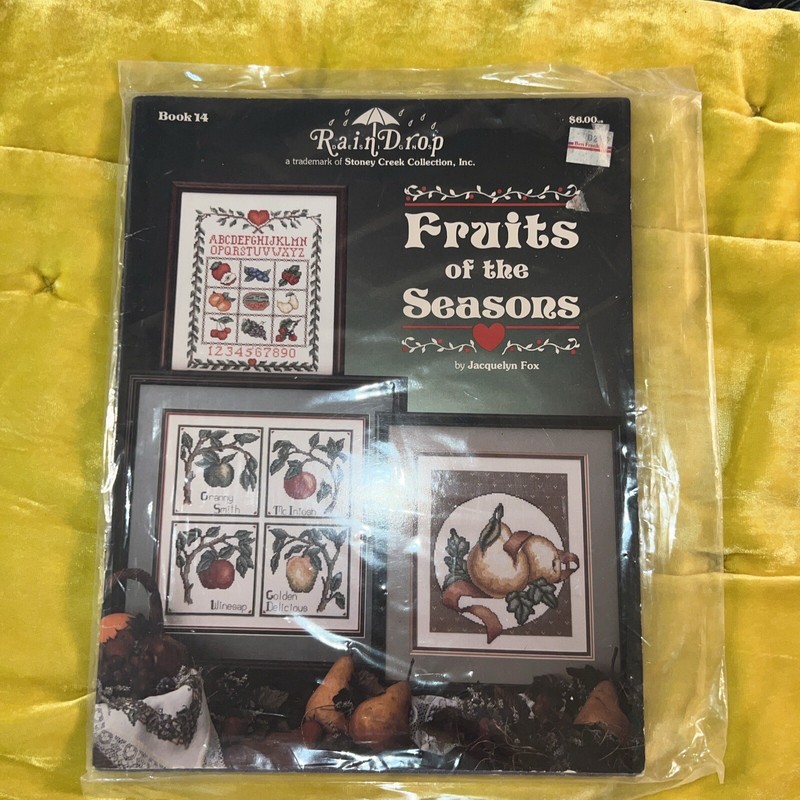 Vintage Fruits of the Seasons CROSS STITCH patterns Rain Drop BOOK #14 Apples