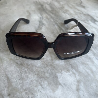 Martha Stewart Brown Tortoise Sunglasses Martha Stewart WOMENS Square Sunglasses Oversized Tortoise  main image 3