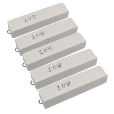NJ STOCK  5pcs 100 ohm 100RΩJ 10 watt Axial Ceramic Cement Power Resistor 10W