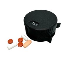 Compact Pill Organizer Mechanical 7 Day Pill Box Easy Load Medium Travel Size