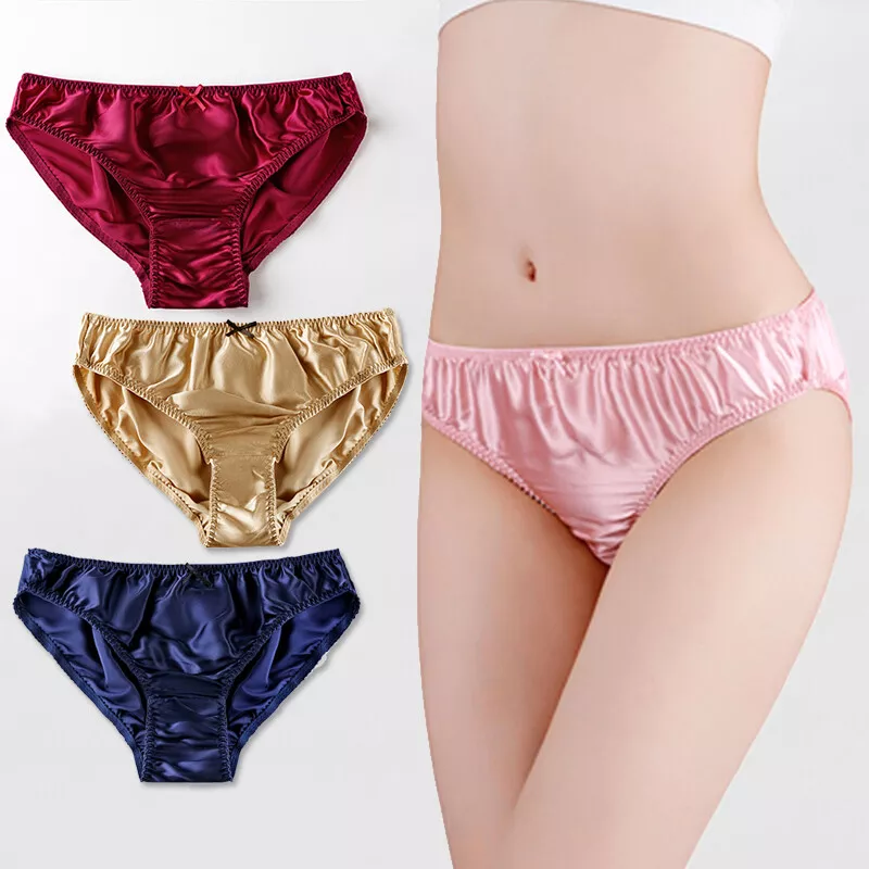 Women Mulberry Silk Panties Ladies Brief Knickers Underwear Lingerie Solid  Color