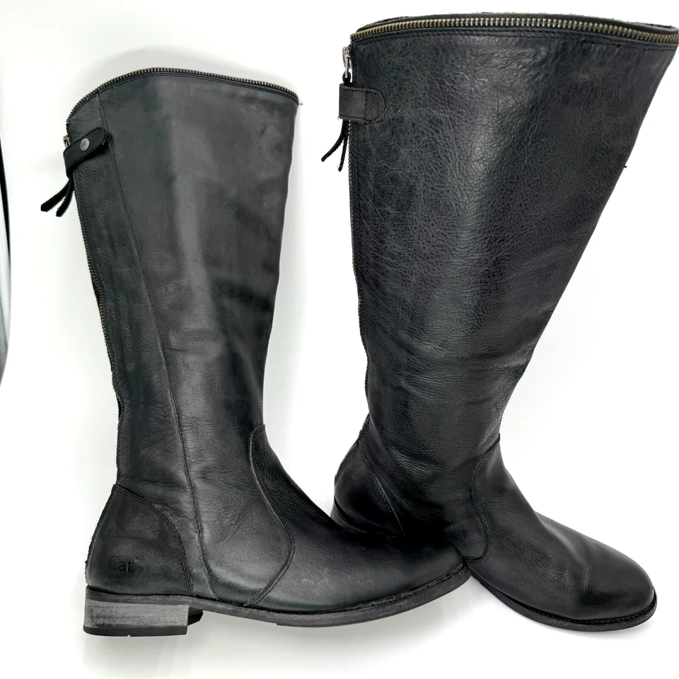 Bota de Moto Caterpillar Mujer 8.5 Cat Cuero Negro Hasta la Rodilla P30807 Forrada en Calle Foto 4 de 4