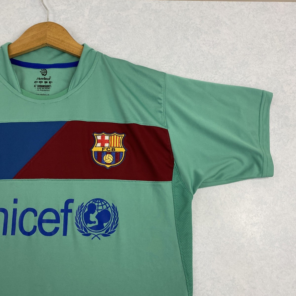 【未使用品・タグ付き】FC Barcelona 長袖 UNICEF Unicef FCB Barcelona Jersey Men's Large Crew Neck LFP Soccer