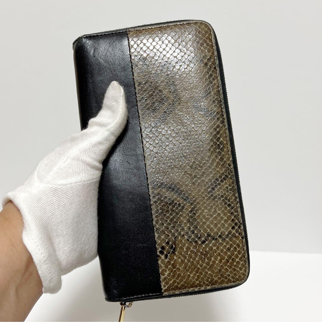 Celine Women Wallet Long Python Pattern Snake Bla… - image 11
